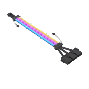 Extensión ARGB Iceberg 12VHPWR 3x 6+2 Pin GPU Negro