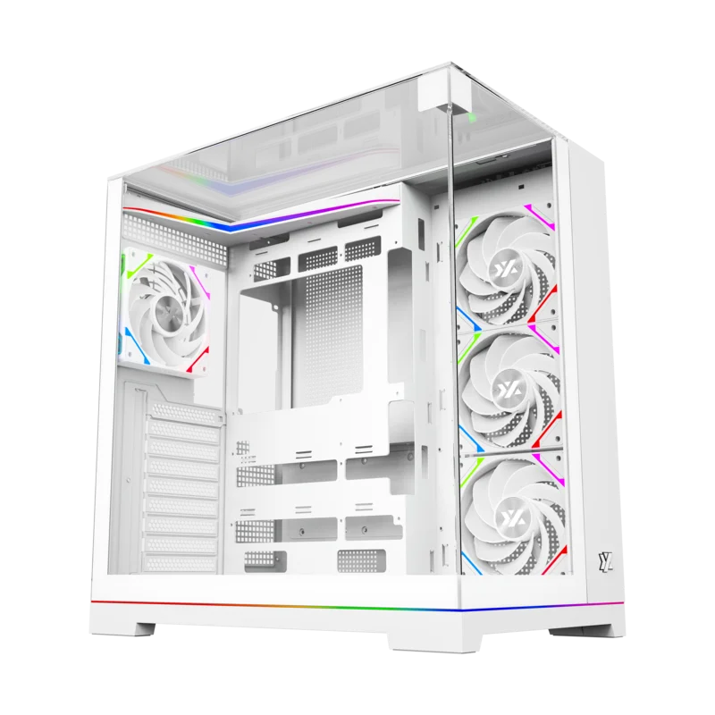Gabinete Gamer TESSERACT X White XYZ 7 Veniladores ARGB