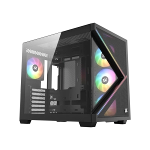 Gabinete Gamer XYZ QUBEX 4 Negro Ventiladores ARGB USB C ATX