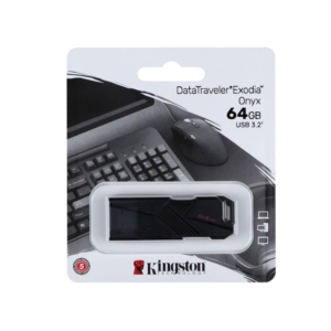 USB Kingston DataTraveler Exodia Onyx, 64GB, USB 3.2 Gen 1, Color Negro Mate