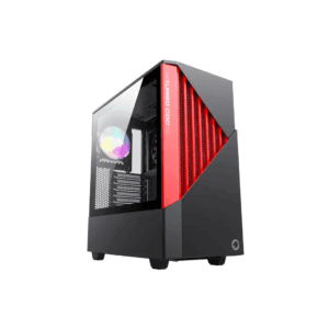 CASE GAMER S/FUENTE GAMEMAX CONTAC COC TURBO ROJO/NEGRO PANEL ACRILICO LED RGB