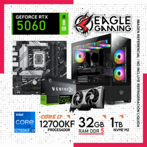 Computadora Gamer Core i7 12700KF, Ram 32GB DDR5 , 1TB NVME M2, RTX 5060 8GB