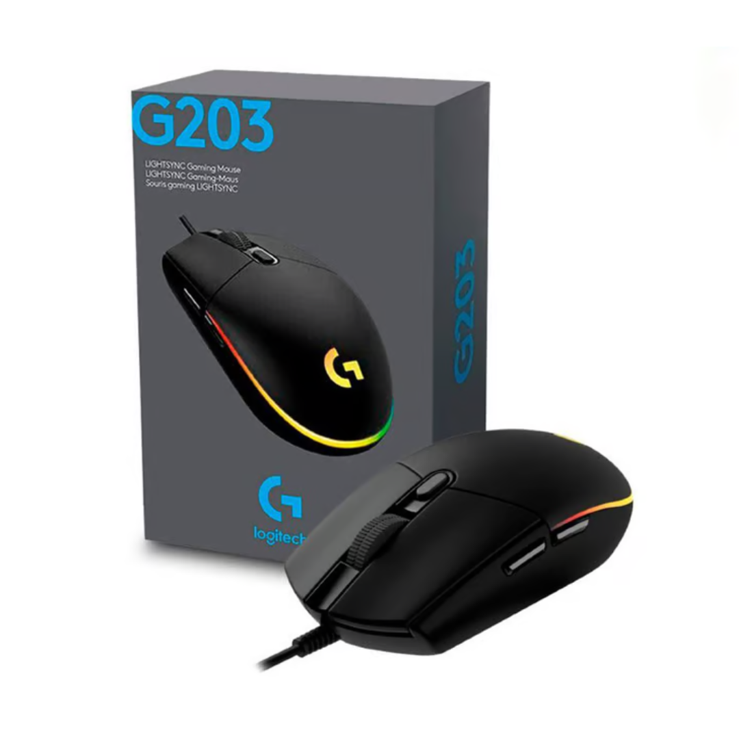 MOUSE GAMING LOGITECH G203 LIGHTSYNC RGB NEGRO