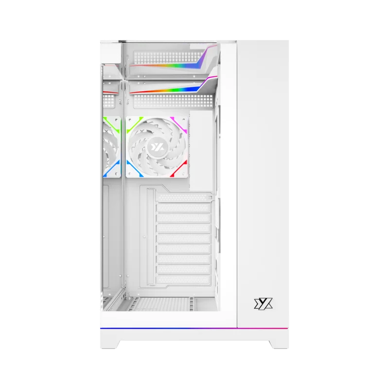 Gabinete Gamer TESSERACT X White XYZ 7 Veniladores ARGB - Imagen 2