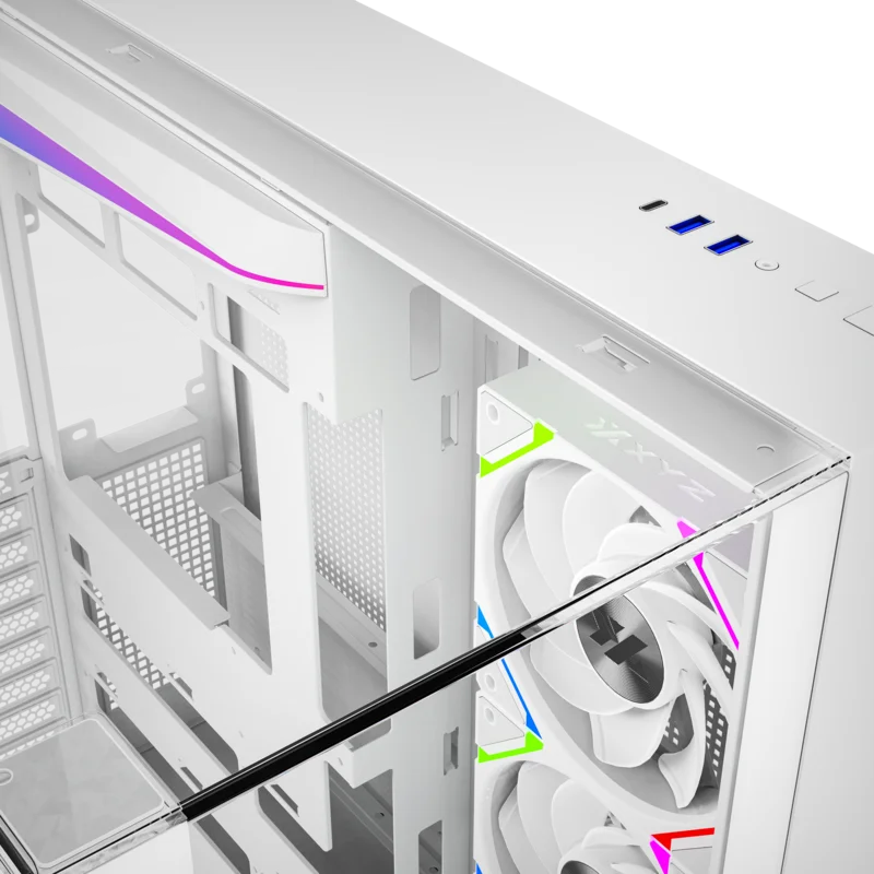 Gabinete Gamer TESSERACT X White XYZ 7 Veniladores ARGB - Imagen 7