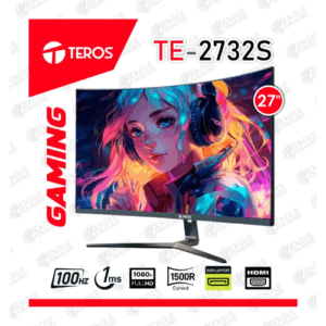 Monitor curvo TEROS TE-2732S 27″ FHD VA 100Hz 1ms HDMI DP negro
