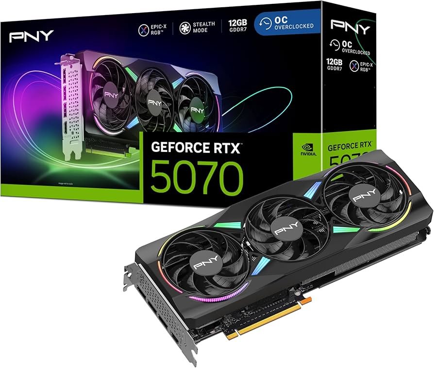 Tarjeta de video RTX 5070 PNY EPIC-X ARGB OC 12GB DLSS4