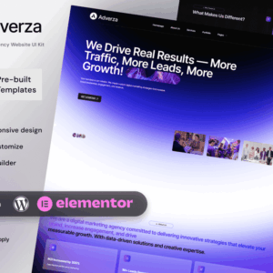 Adverza – Kit de plantillas Elementor para agencias de marketing digital