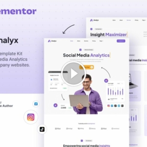 Analyx – Social Media Analytics & SaaS Company Elementor Template Kit