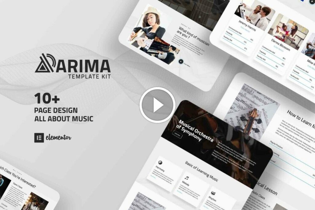 Arima – Kit de plantilla Elementor de sinfonía musical