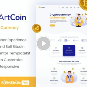 ArtCoin | Kit de plantillas Elementor de Bitcoin y criptomonedas