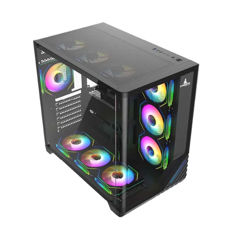 Chasis Gamer Iceberg Crystal Wave L Negro 7 Ventiladores ARGB Maxi Infinity - Imagen 7