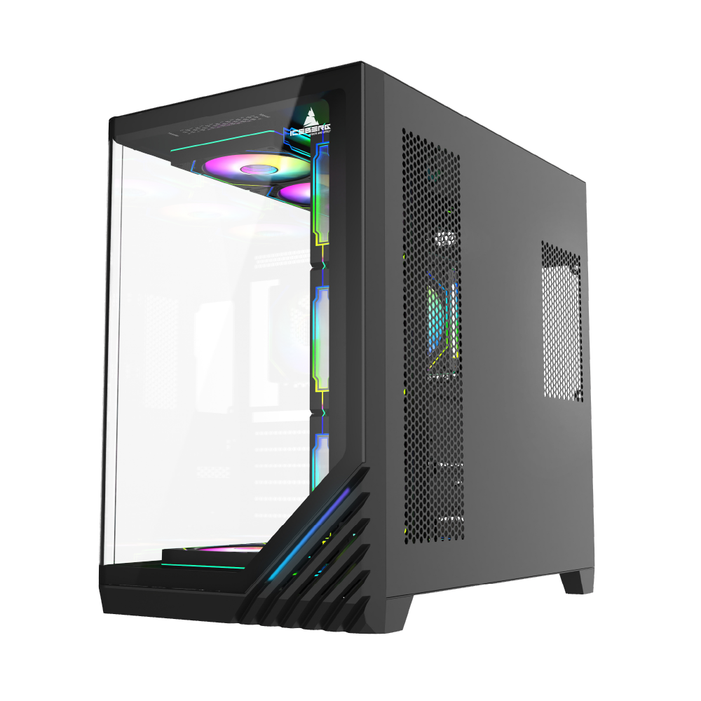 Chasis Gamer Iceberg Crystal Wave L Negro 7 Ventiladores ARGB Maxi Infinity - Imagen 4