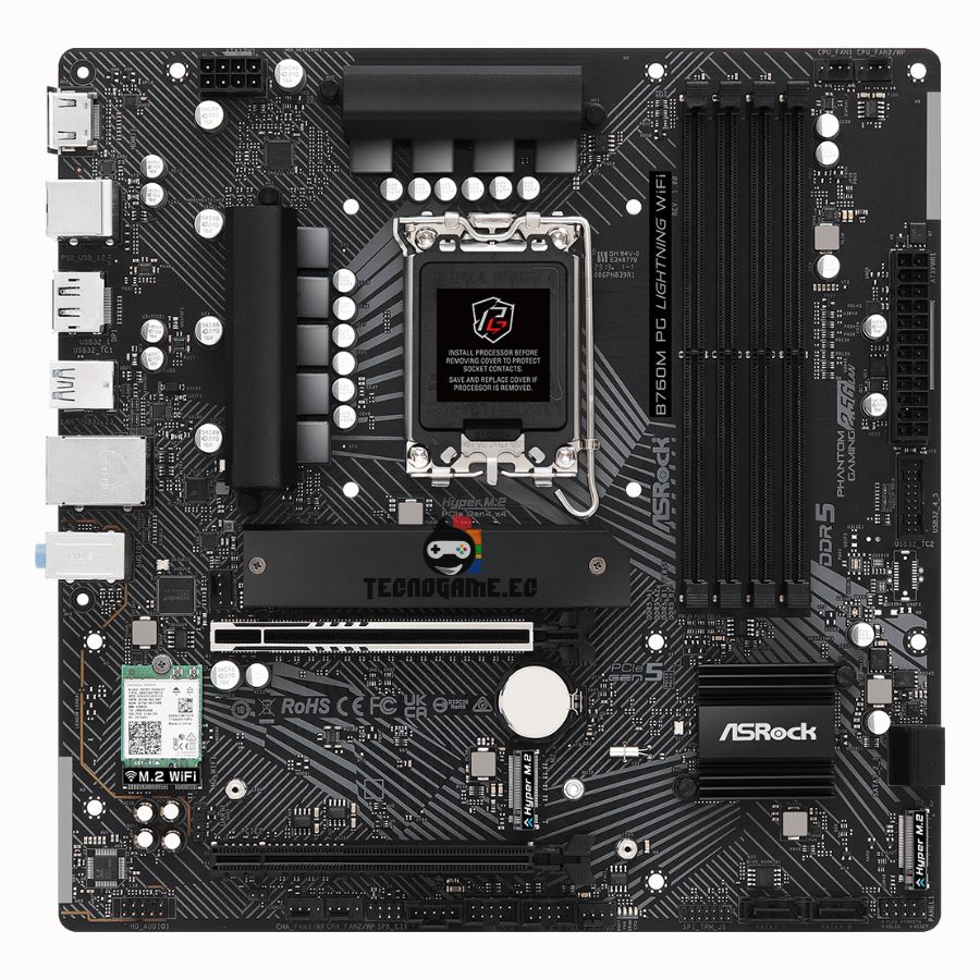 Mainboard B760M PG, 12 13 14va, Ddr5, Wifi, Bt – Asrock Phantom Gaming - Imagen 2
