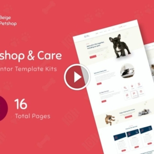 Beige – Kit de plantilla de Elementor para tienda de mascotas Woocommerce