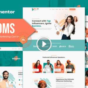 Booms – Kit de plantillas Elementor para conferencias de marketing de influencers