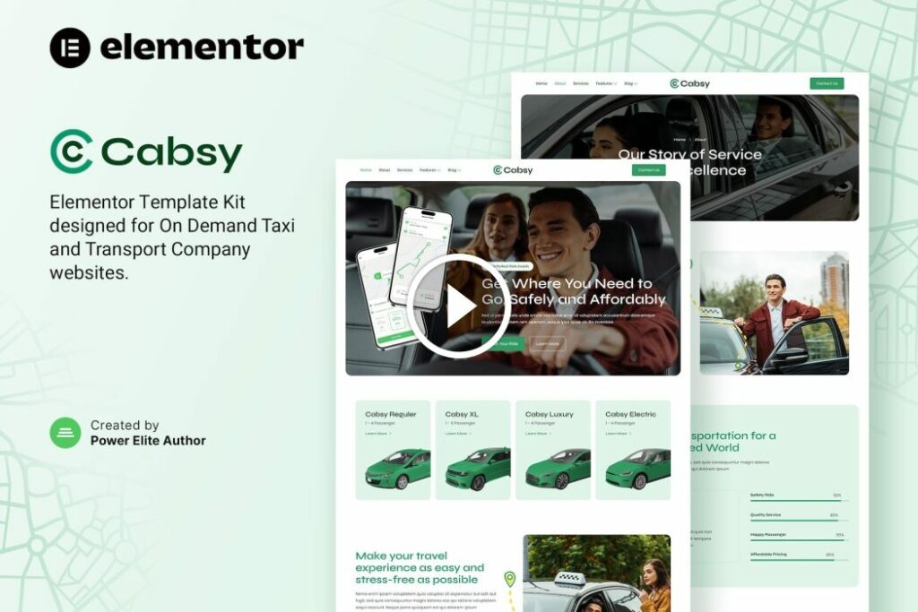 Cabsy – Transport Company & On Demand Taxi Elementor Template Kit