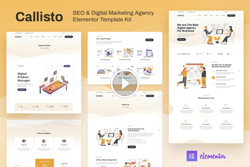 Callisto – SEO & Digital Marketing Agency Elementor Template Kit