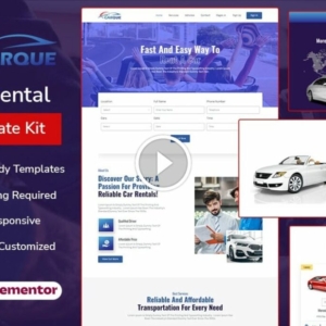 CarQue: kit de plantilla Elementor de alquiler de automóviles y servicios para automóviles