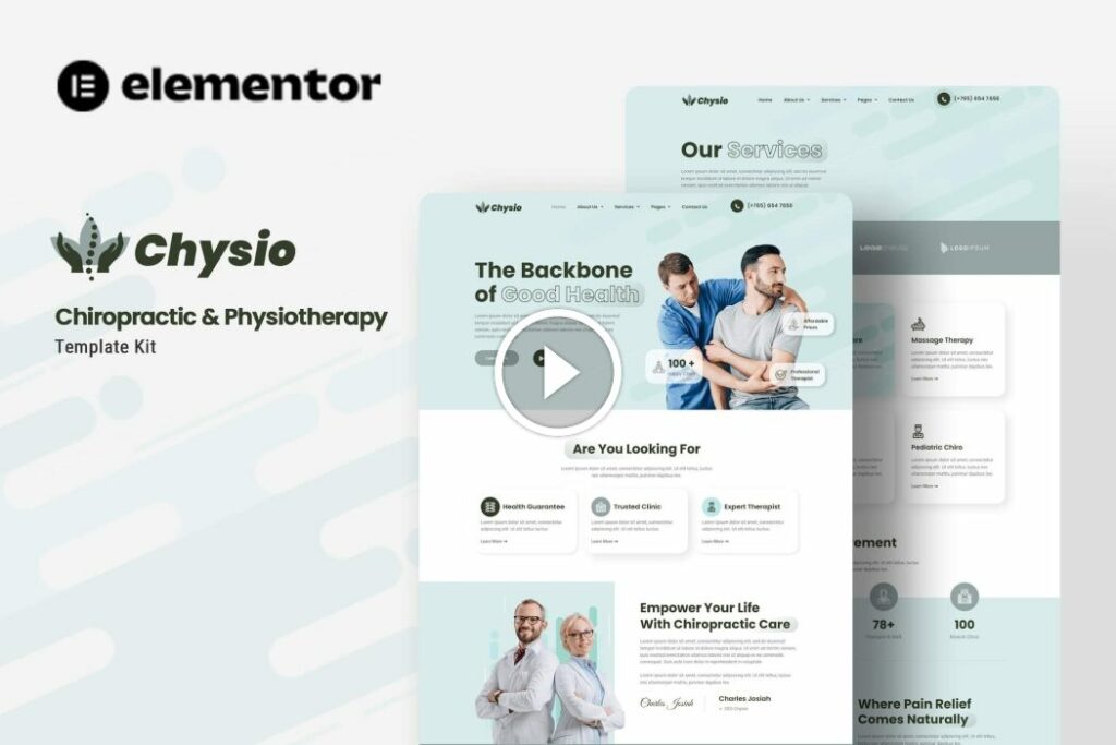 Chysio – Chiropractic & Physiotherapy Elementor Template Kit