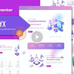 Coinyx: kit de plantilla de Blockchain de criptomonedas y Elementor de Bitcoin
