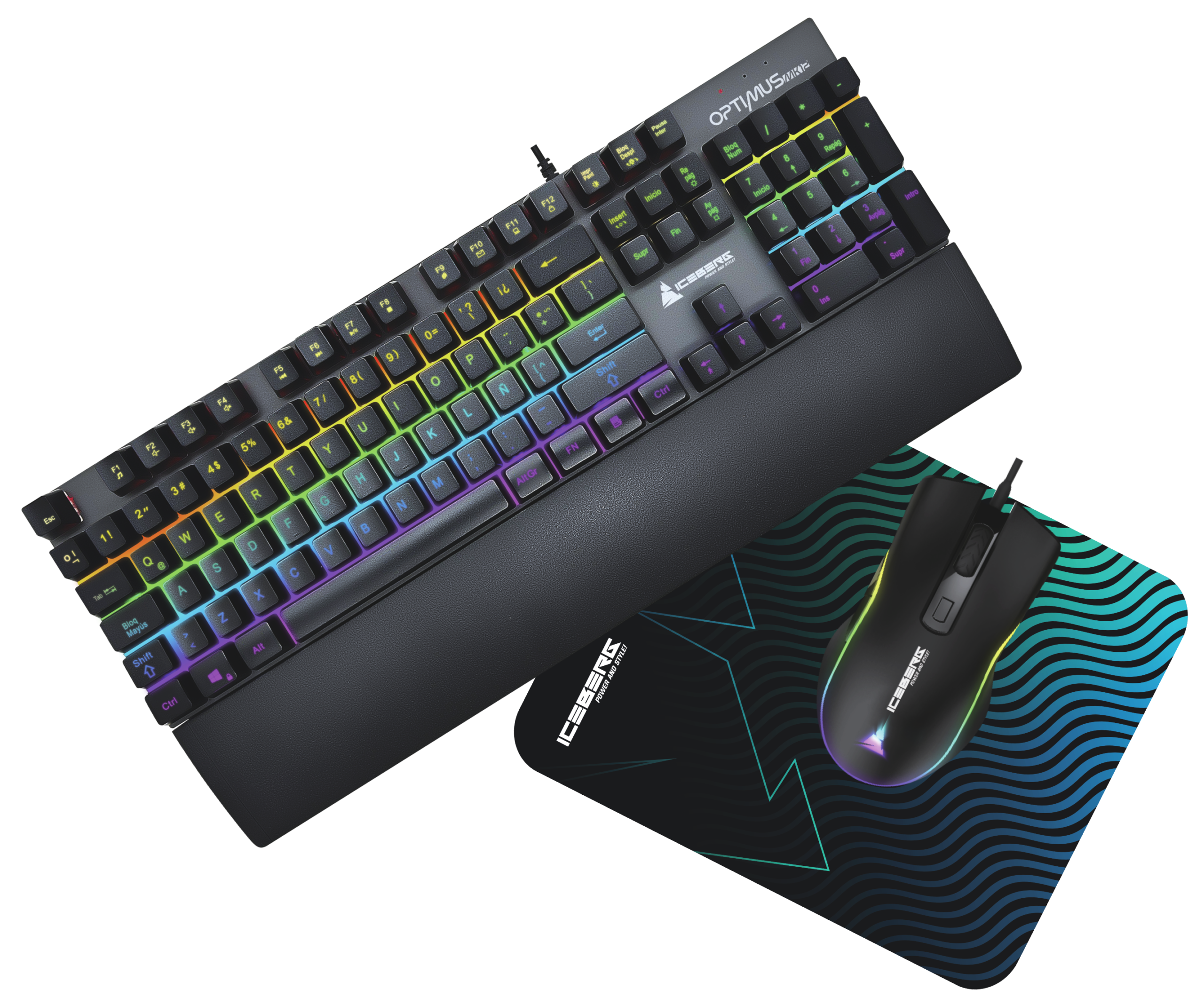 Combo Iceberg OPTIMUS MK12 3 en 1 Teclado Mecánico + Mouse Gamer + MousePad Gamer - Imagen 7