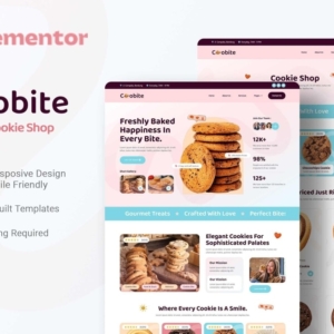 Coobite – Kit de plantilla Elementor para tienda de galletas moderna