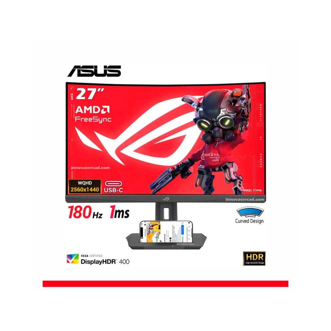 MONITOR GAMING ASUS ROG STRIX XG27WCS 27″ CURVO/WQHD/180HZ/1MS/FREESYNC