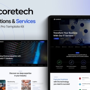 Coretech – Kit de plantillas Elementor Pro de soluciones y servicios de TI