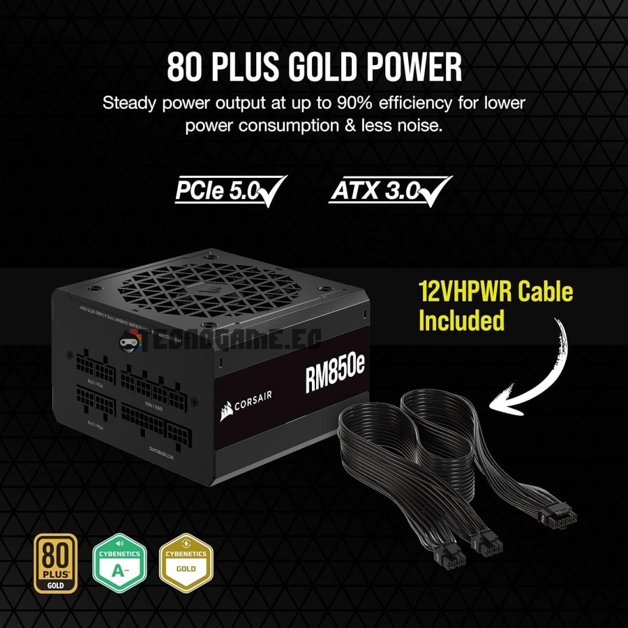 Fuente De Poder 850w Certif. 80+ Gold Modular – Corsair RM850e - Imagen 3