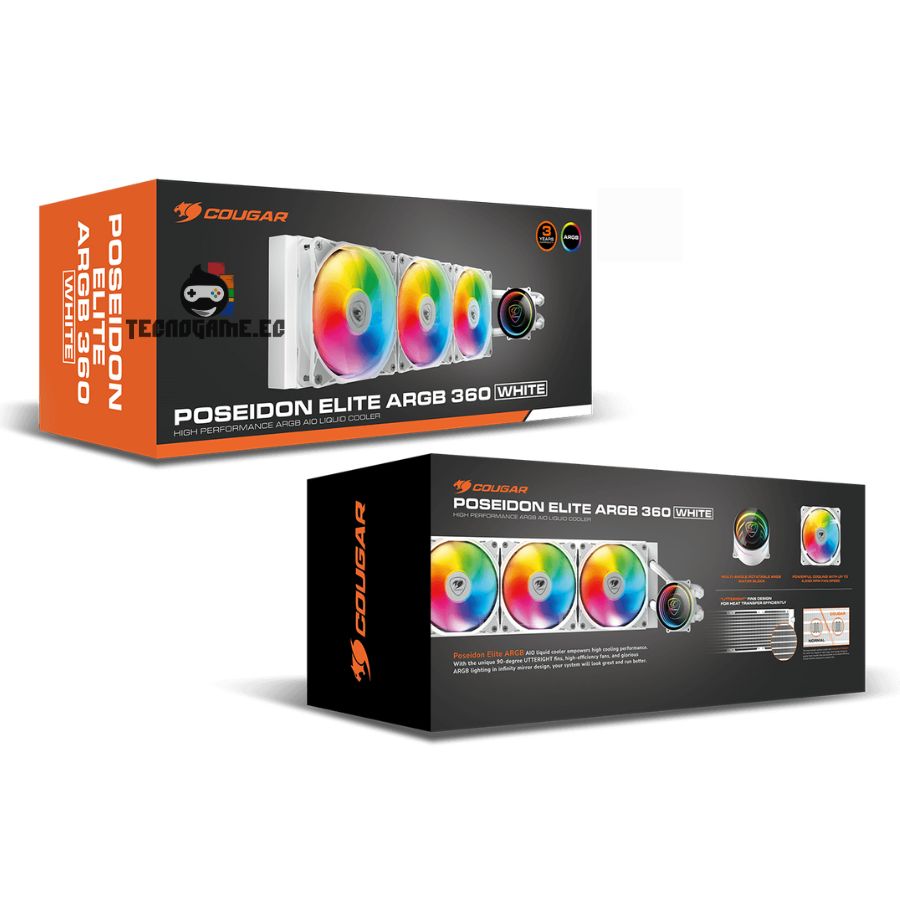 Sistema de Enfriamiento Liquido 360mm – Cougar Poseidon Elite ARGB - Imagen 4