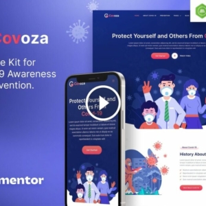 Covoza – Kit de plantilla Elementor de concientización y prevención de Covid-19