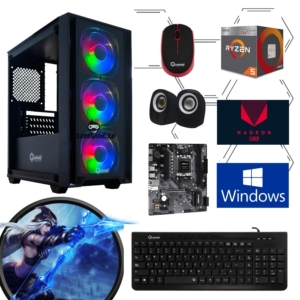 Cpu Gamer Ryzen 5 3400G, 2Gb Graficos, Ram 16Gb, Ssd 512Gb, Perifericos