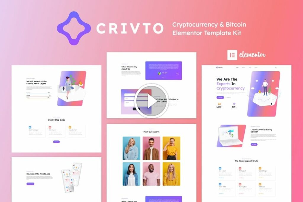 Crivto – Kit de plantillas de Criptomoneda y Bitcoin Elementor