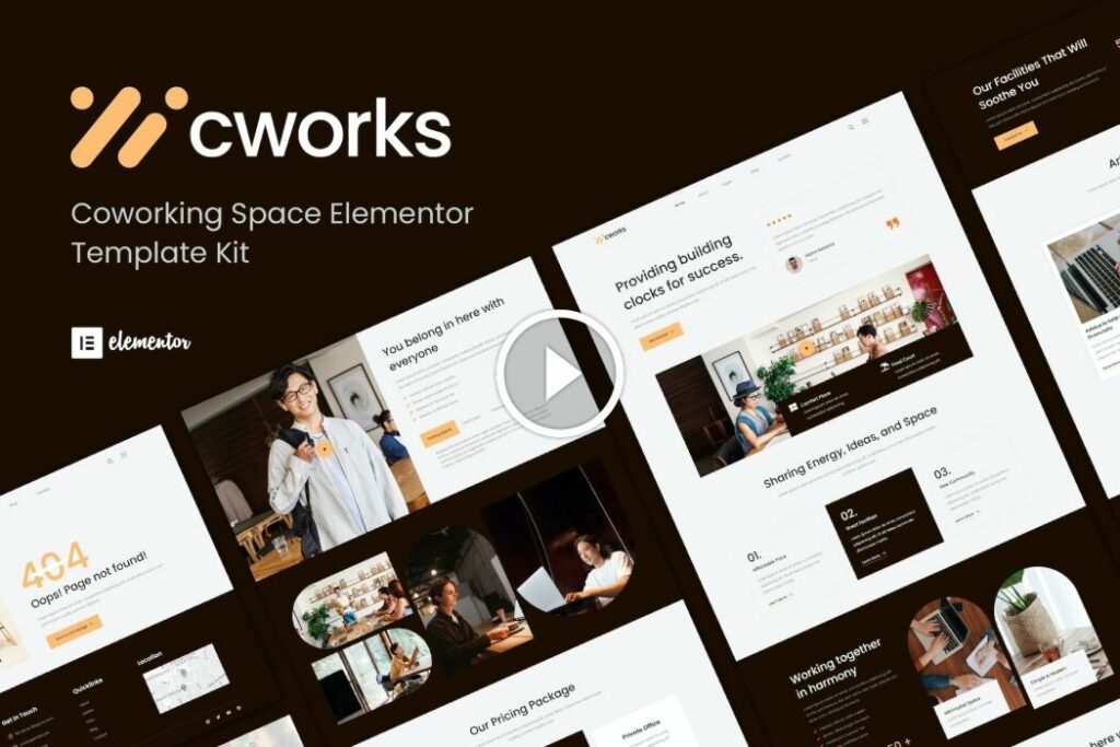 Cworks – Kit de plantillas de Elementor de espacio de coworking