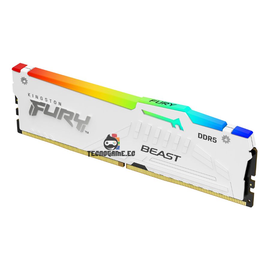 Ram Gamer Ddr5, 16Gb, 5200, Dimm, Cl40 – Kingston Fury RGB WH - Imagen 2