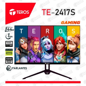 Monitor plano TEROS TE-2417S, 23.8″ FHD IPS, 144Hz, 1920×1080, HDMI, DP, VESA, FreeSync
