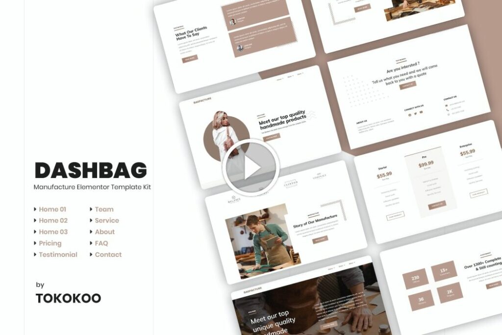DashBag | Kit de plantillas Elementor para tienda de moda