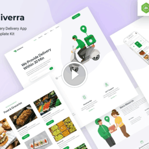 Deliverra: Food & Grocery Delivery App Elementor Template Kit