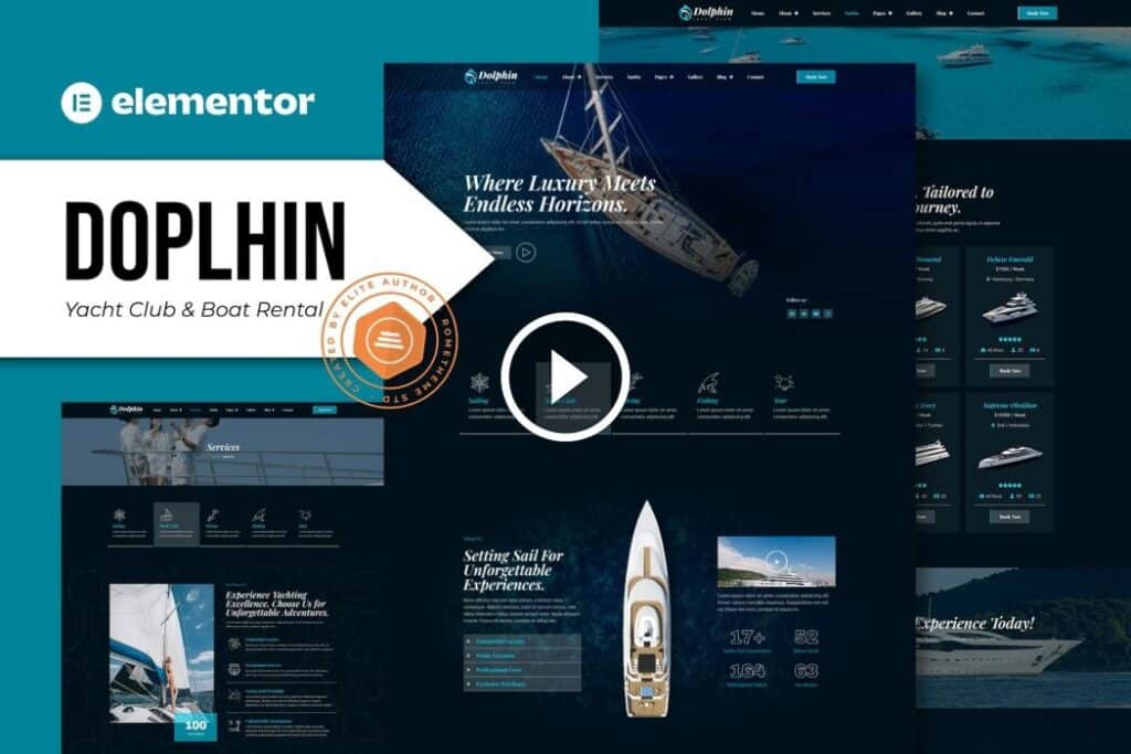 Dolphin – Yacht Club & Boat Rental Elementor Pro Template Kit