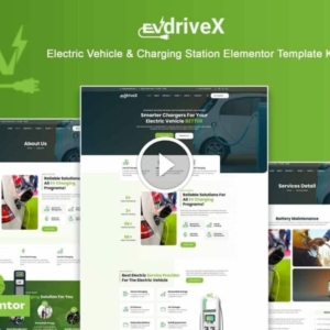 EVdriveX – Elementor Template Kit for Electric Vehicles and Charging Stations