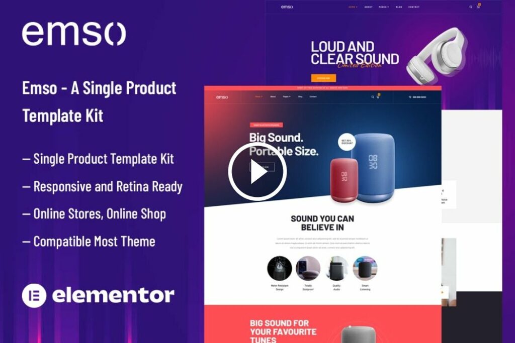 Emso – A Single Product Template Kit