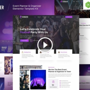 Evenizer: kit de plantillas Elementor para planificador y organizador de eventos