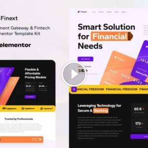 Finext – Pasarela de pago y kit de plantilla Elementor Fintech