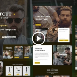 FirstCut – Kit de plantilla Elementor de barbería y aseo masculino
