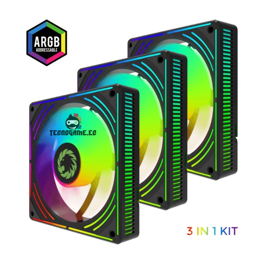Kit Ventilador x3 Argb 3p/5v Pwm 120mm – Gamemax RA300