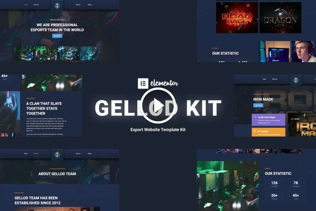 Gellod – Kit de plantillas Elementor para juegos de deporte