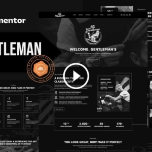 Gentleman – Kit de plantilla Elementor para barbería y peluquería