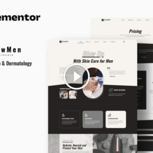 Glowmen – Kit de plantillas Elementor para cuidado de la piel y dermatología para hombres