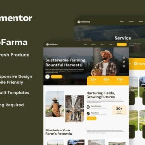 GoFarma – Kit de plantillas de Elementor para productos agrícolas y frescos